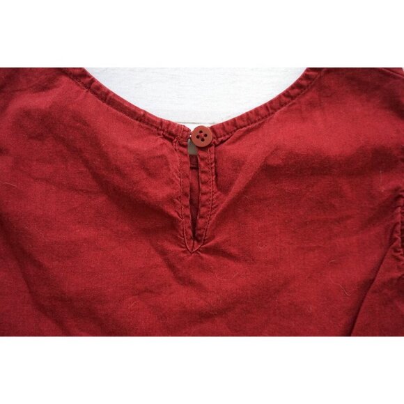 Cat & Jack Girls Burgundy Peplum Short Sleeve Shirt - Size 5T - Picture 4 of 4